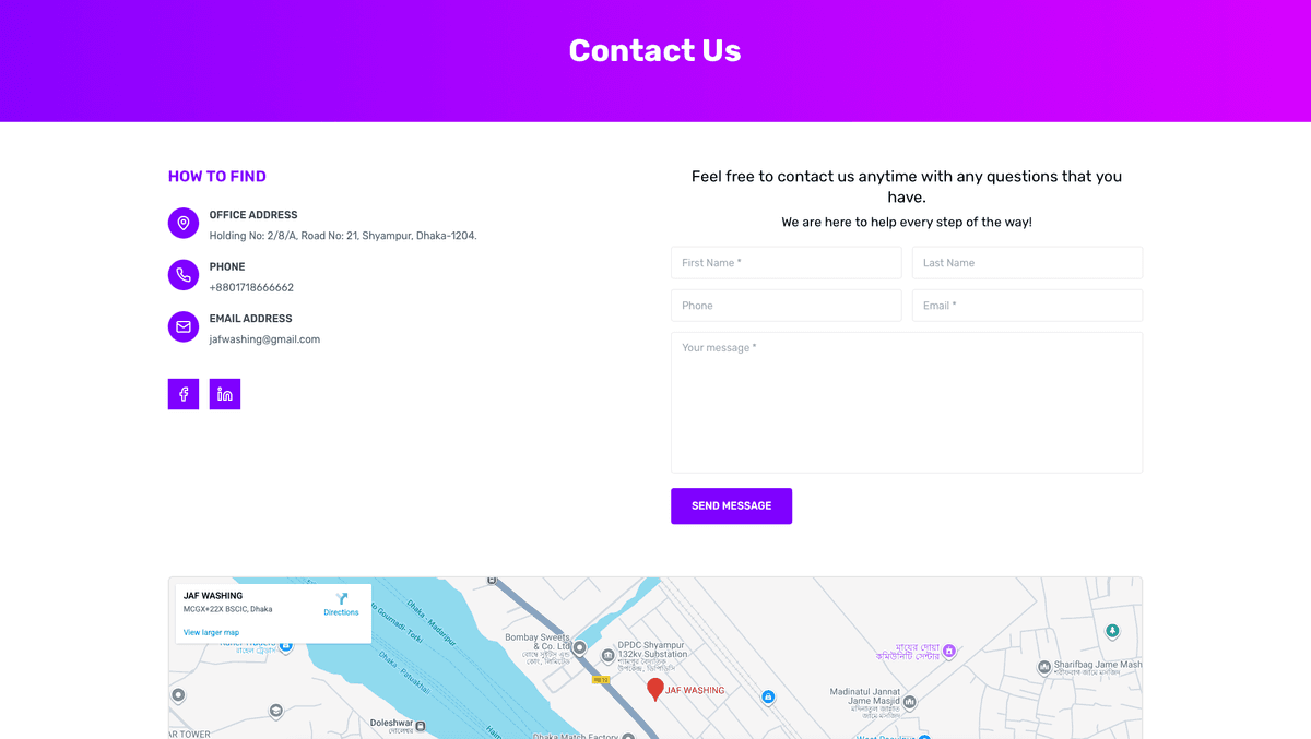 JAF Washing Plant Ltd. Corporate Website screenshot 4