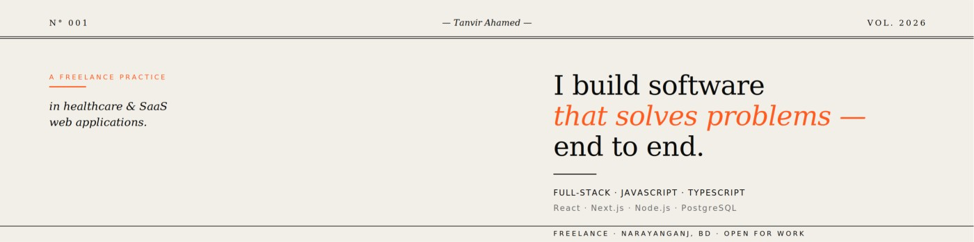 Tanvir Ahamed's Portfolio Banner